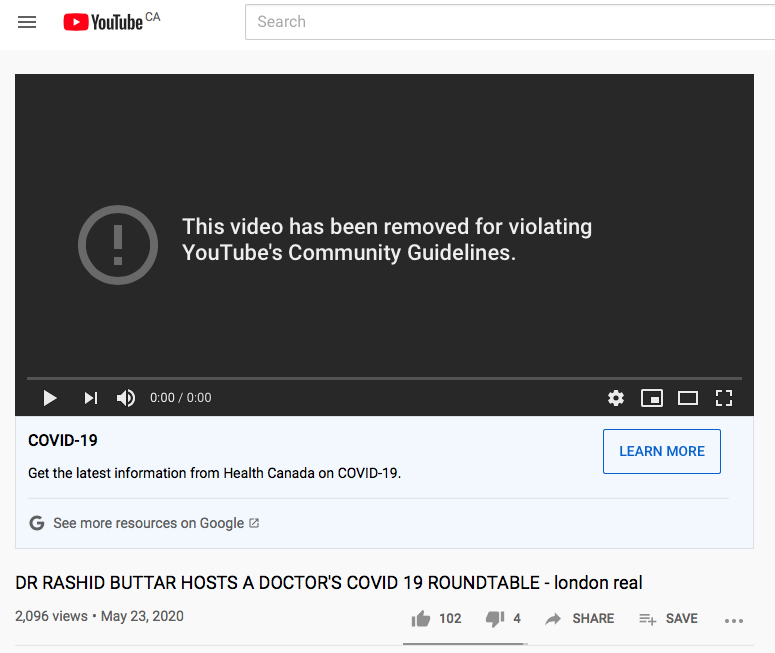 Dr. Buttar's Roundtable of 160 Doctors Censored